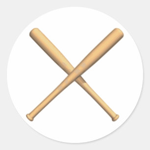 Crossed Baseball Bats Classic Round Sticker