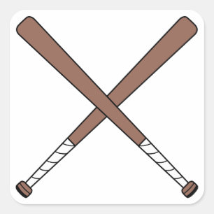 Crossed baseball Bats Square Sticker