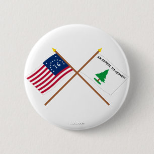 Crossed Bennington and Washington's Cruisers Flags 6 Cm Round Badge