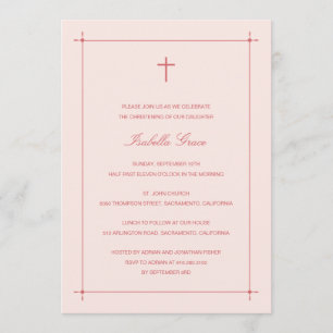 Crossed Border Baptism/Christening Invitation