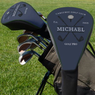 Crossed Clubs Golf Club Name Golf Head Cover