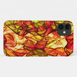Crossed cords hidden under some red awning fabric iPhone 11 case