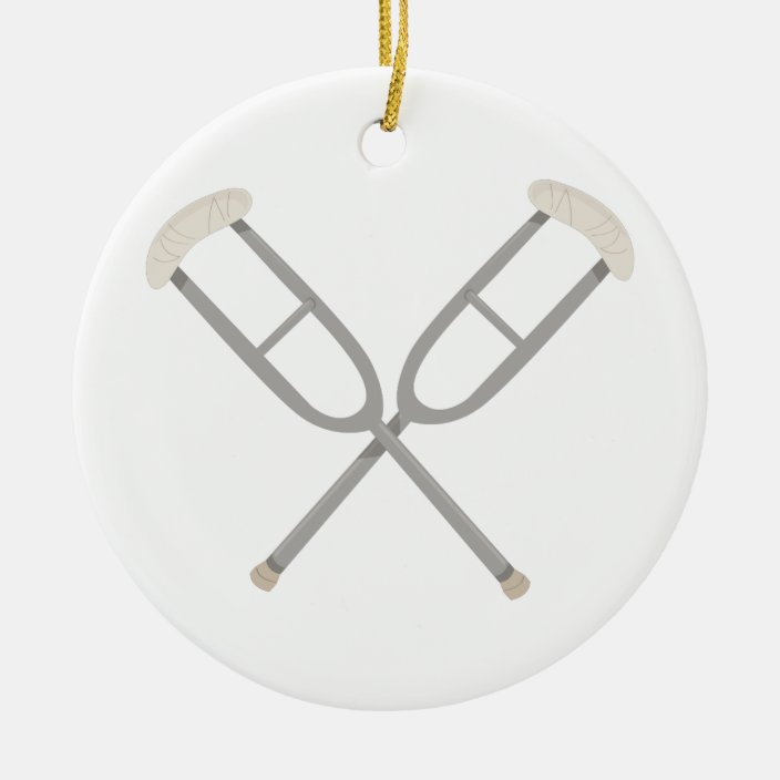 Crossed Crutches Christmas Ornament Zazzle.co.uk