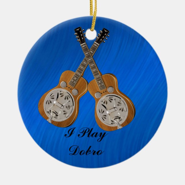 CROSSED DOBROS-ORNAMENT CERAMIC TREE DECORATION (Front)