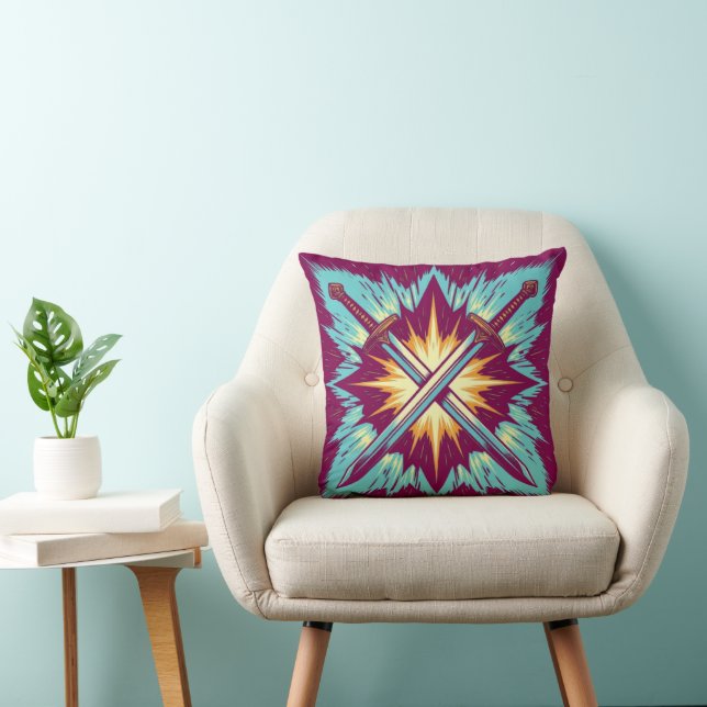 Crossed Fantasy Arrows with Glowing Energy – Dynam Cushion (Chair)