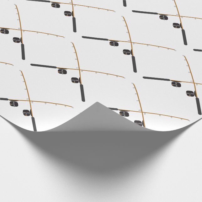Crossed Fishing Rods Wrapping Paper (Corner)