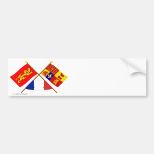 Crossed flags of Aquitaine & Pyrénées-Atlantique Bumper Sticker