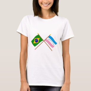 Crossed Flags of Brazil and Espírito Santo T-Shirt