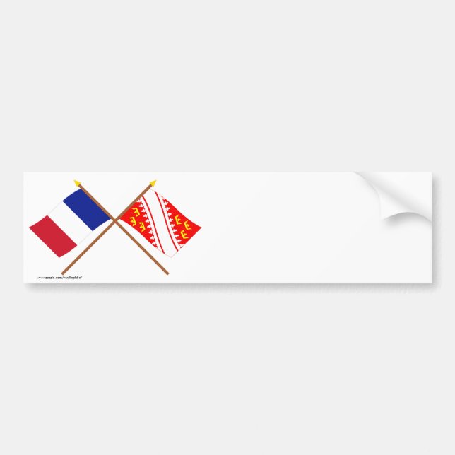 Crossed flags of France and Alsace Bumper Sticker (Front)