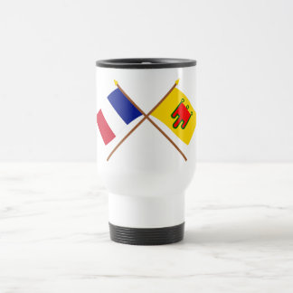 Crossed flags of France and Auvergne Travel Mug