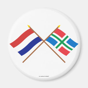 Crossed flags of Holland and Groningen Magnet