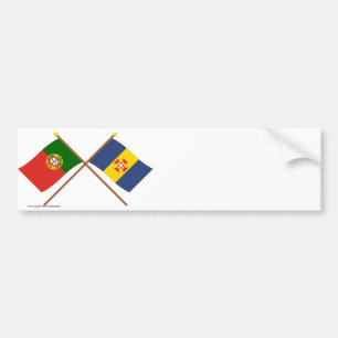 Crossed Flags of Portugal and Madeira Bumper Sticker