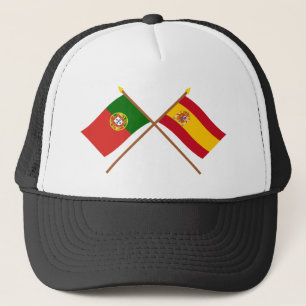 Crossed Flags of Portugal and Spain Trucker Hat