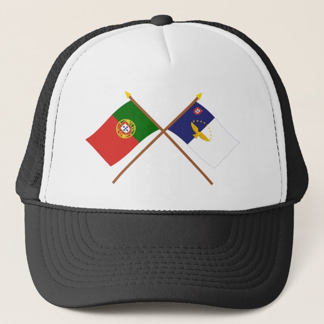 Crossed Flags of Portugal and the Azores Trucker Hat (Front)