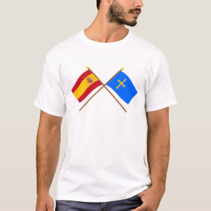 Crossed flags of Spain and Asturias T-Shirt