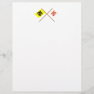 Crossed Flanders and Limburg Flags