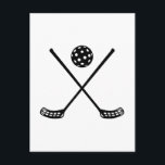 Crossed floorball sticks postcard<br><div class="desc">Floorball Player Ball sports Hockey Clubs field racket sticks crossed</div>