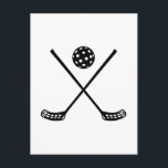 Crossed floorball sticks postcard<br><div class="desc">Floorball Player Ball sports Hockey Clubs field racket sticks crossed</div>