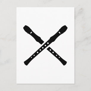 Crossed Flutes Postcard