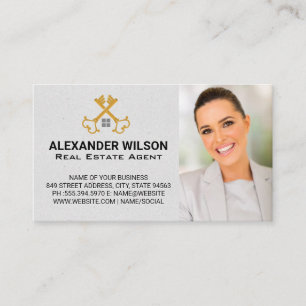 Crossed Gold Keys   Business Woman Business Card