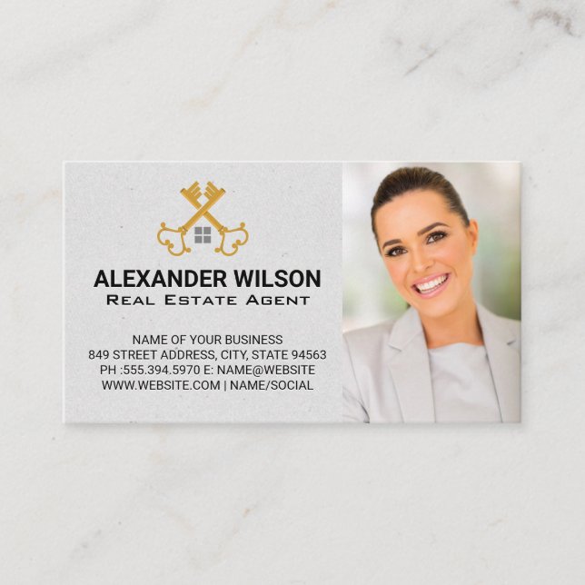 Crossed Gold Keys | Business Woman Card (Front)