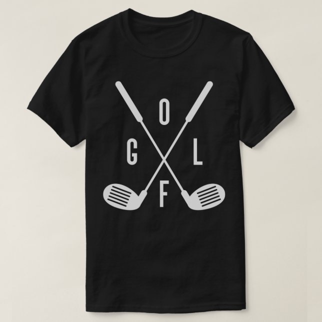 Crossed Golf Clubs For Golf Player T-Shirt (Design Front)