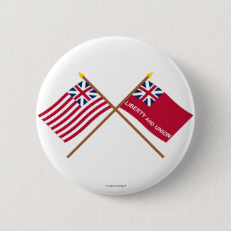 Crossed Grand Union and Taunton Flags 6 Cm Round Badge