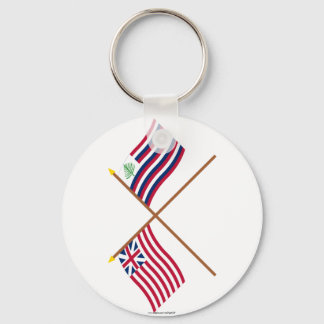 Crossed Grand Union Flag & New England Navy Ensign Key Ring