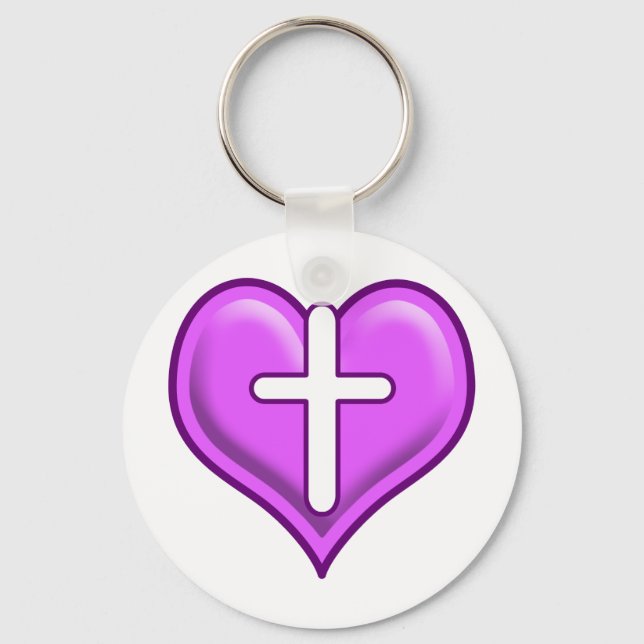Crossed Hearts Logo Design Key Ring (Front)