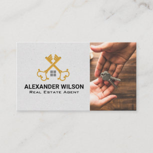 Crossed Keys Real Estate Agent Business Card