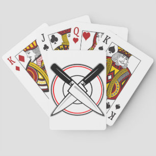 Crossed Knives on Plate Playing Cards
