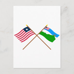 Crossed Liberia and Grand Gedeh County Flags Postcard