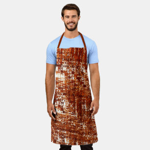 Crossed lines and rust square notch apron