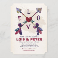 Crossed Love Arrows Invitation