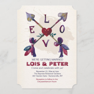 Crossed Love Arrows Invitation