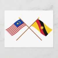 Crossed Malaysia and Sarawak flags
