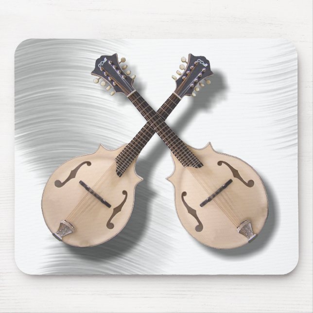 CROSSED MANDOLINS -MOUSEPAD MOUSE MAT (Front)