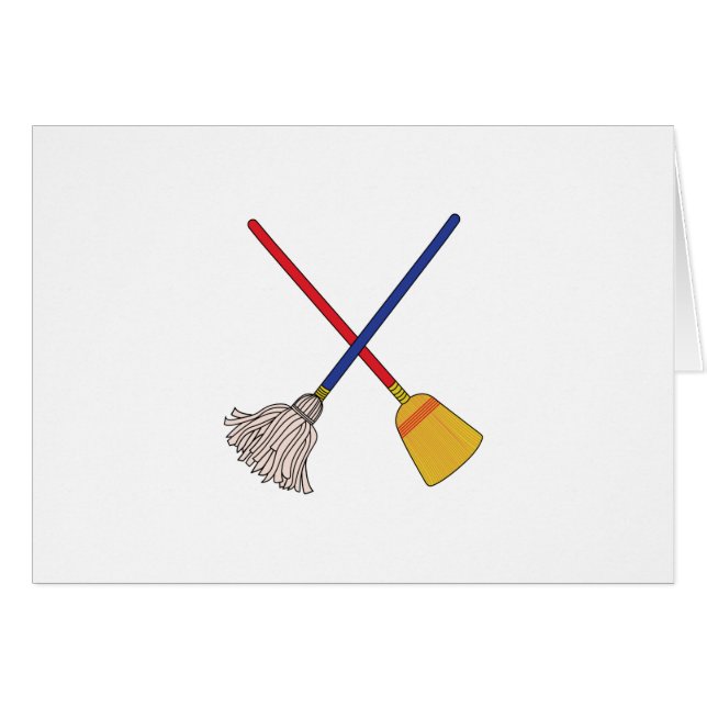 Crossed Mop & Broom (Front Horizontal)