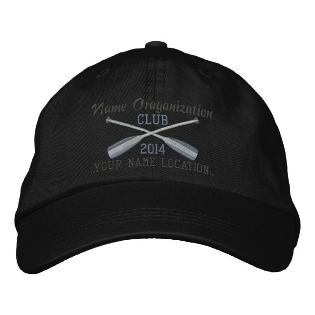 Crossed Paddles Embroidery for Club Camp Team Lake Embroidered Hat (Front)