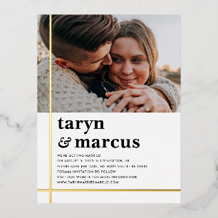 Crossed Path FOIL Save The Date Postcard