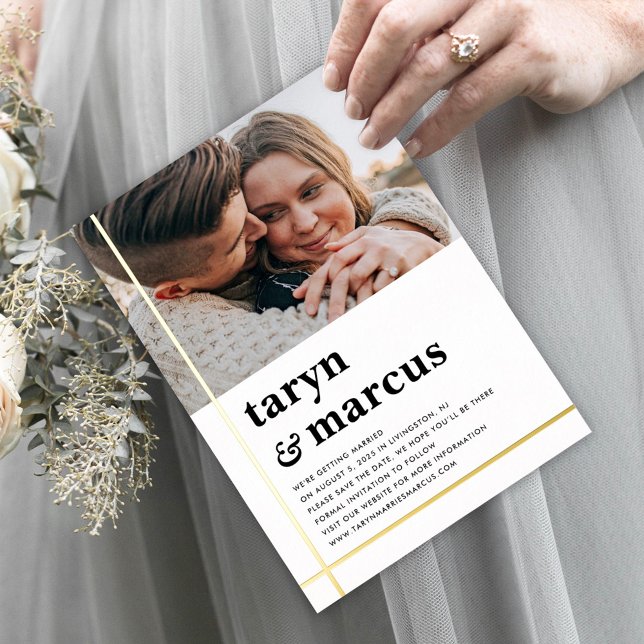 Crossed Path FOIL Wedding Save The Date Card (Creator Uploaded)