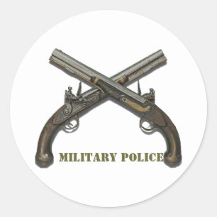 Crossed Pistols Classic Round Sticker