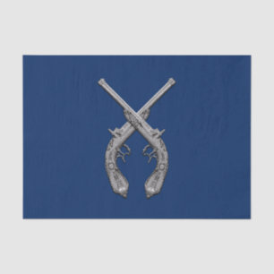 Crossed Pistols Navy Tissue Paper