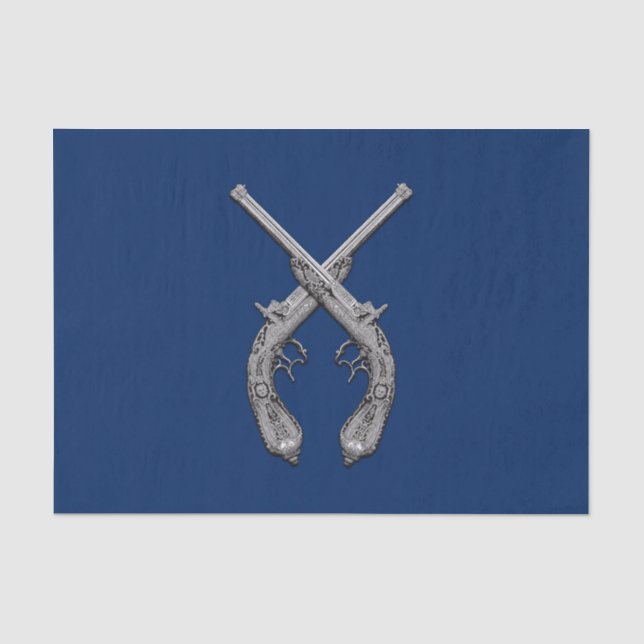 Crossed Pistols Navy Tissue Paper (Front)