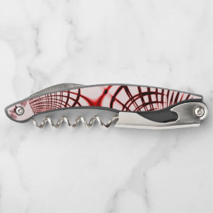Crossed red and brown curves on light background corkscrew