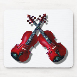 CROSSED RED VIOLINS -MOUSEPAD MOUSE MAT