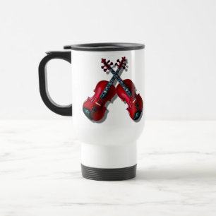 CROSSED RED VIOLINS-MUG TRAVEL MUG