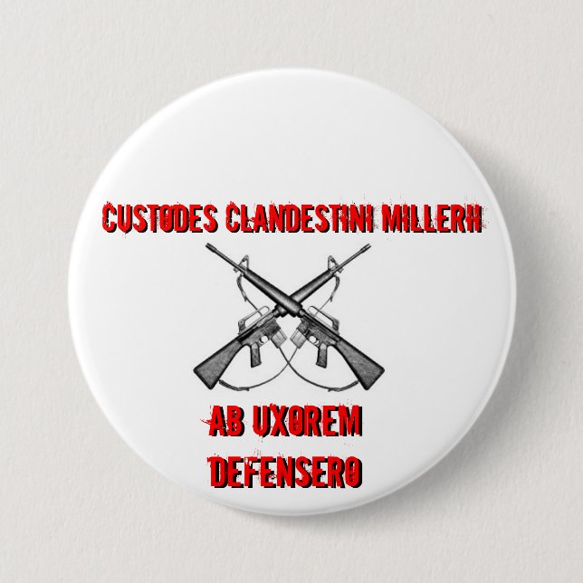 Crossed rifles, Custodes Clandestini Millerii, ... 7.5 Cm Round Badge (Front)