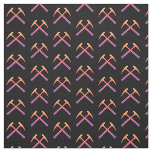 Crossed Rock Hammers Fabric