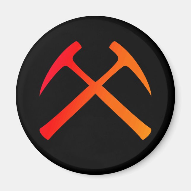 Crossed Rock Hammers Magnet (Front)